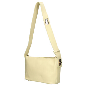 Dámská kožená kabelka přes rameno žlutá - Delami Vera Pelle Lygie