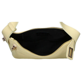 Dámská kožená kabelka přes rameno žlutá - Delami Vera Pelle Lygie