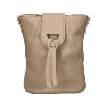 Dámská kožená crossbody kabelka béžová - Delami Vera Pelle Lala