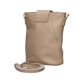 Dámská kožená crossbody kabelka béžová - Delami Vera Pelle Lala