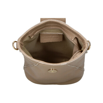 Dámská kožená crossbody kabelka béžová - Delami Vera Pelle Lala