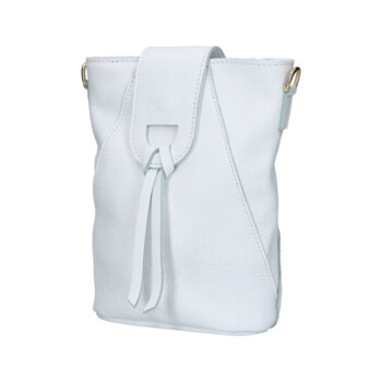Dámská kožená crossbody kabelka bílá - Delami Vera Pelle Lala
