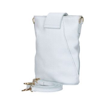 Dámská kožená crossbody kabelka bílá - Delami Vera Pelle Lala