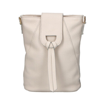 Dámská kožená crossbody kabelka krémová - Delami Vera Pelle Lala