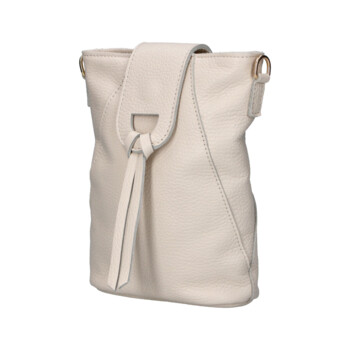 Dámská kožená crossbody kabelka krémová - Delami Vera Pelle Lala