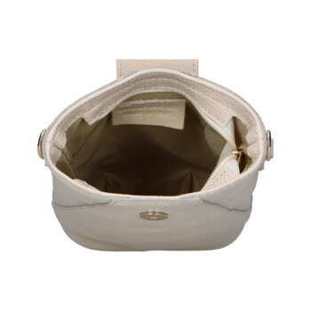 Dámská kožená crossbody kabelka krémová - Delami Vera Pelle Lala