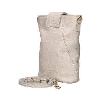 Dámská kožená crossbody kabelka krémová - Delami Vera Pelle Lala