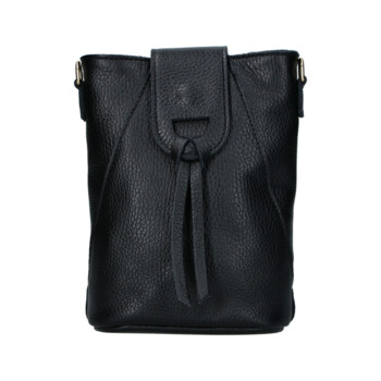 Dámská kožená crossbody kabelka černá - Delami Vera Pelle Lala
