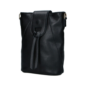 Dámská kožená crossbody kabelka černá - Delami Vera Pelle Lala