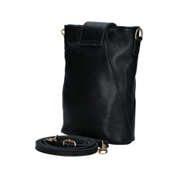 Dámská kožená crossbody kabelka černá - Delami Vera Pelle Lala