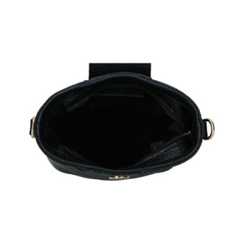 Dámská kožená crossbody kabelka černá - Delami Vera Pelle Lala