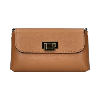 Dámská kožená crossbody kabelka hnědá - Delami Vera Pelle Eryka