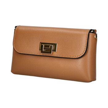 Dámská kožená crossbody kabelka hnědá - Delami Vera Pelle Eryka