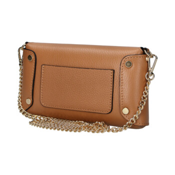 Dámská kožená crossbody kabelka hnědá - Delami Vera Pelle Eryka