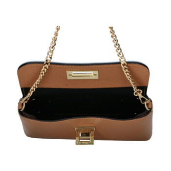 Dámská kožená crossbody kabelka hnědá - Delami Vera Pelle Eryka