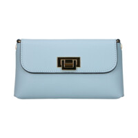 Dámská kožená crossbody kabelka světle modrá - Delami Vera Pelle Eryka