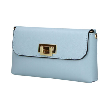 Dámská kožená crossbody kabelka světle modrá - Delami Vera Pelle Eryka