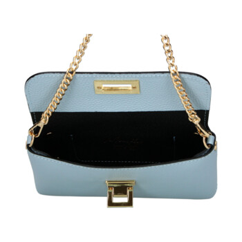 Dámská kožená crossbody kabelka světle modrá - Delami Vera Pelle Eryka