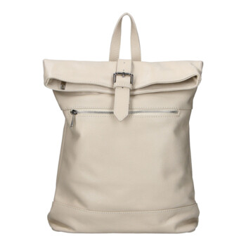 Dámský kožený batoh krémový - Delami Vera Pelle Jorge