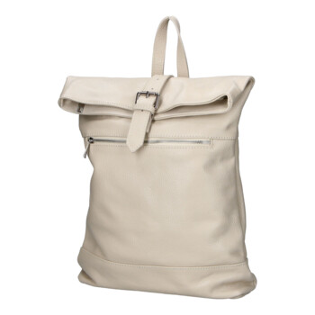 Dámský kožený batoh krémový - Delami Vera Pelle Jorge