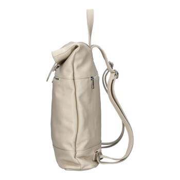 Dámský kožený batoh krémový - Delami Vera Pelle Jorge