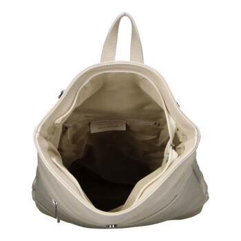 Dámský kožený batoh krémový - Delami Vera Pelle Jorge