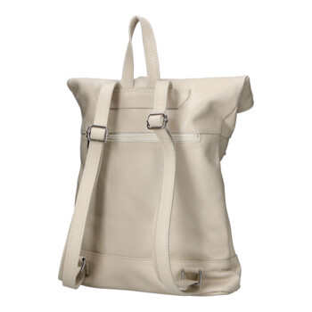 Dámský kožený batoh krémový - Delami Vera Pelle Jorge