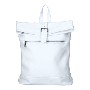 Dámský kožený batoh bílý - Delami Vera Pelle Jorge