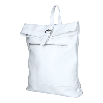 Dámský kožený batoh bílý - Delami Vera Pelle Jorge