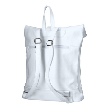 Dámský kožený batoh bílý - Delami Vera Pelle Jorge