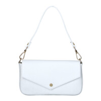 Dámská kožená kabelka na rameno bílá - Delami Vera Pelle Aksely