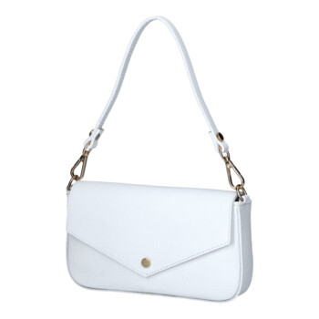 Dámská kožená kabelka na rameno bílá - Delami Vera Pelle Aksely