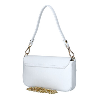 Dámská kožená kabelka na rameno bílá - Delami Vera Pelle Aksely