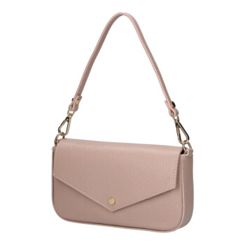 Dámská kožená kabelka na rameno starorůžová - Delami Vera Pelle Aksely
