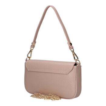 Dámská kožená kabelka na rameno starorůžová - Delami Vera Pelle Aksely