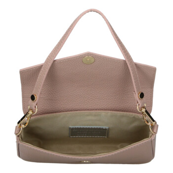 Dámská kožená kabelka na rameno starorůžová - Delami Vera Pelle Aksely