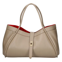 Dámská kožená kabelka do ruky béžová - Delami Vera Pelle Sabel