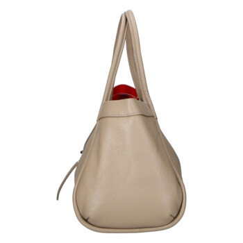 Dámská kožená kabelka do ruky béžová - Delami Vera Pelle Sabel