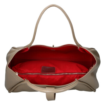 Dámská kožená kabelka do ruky béžová - Delami Vera Pelle Sabel