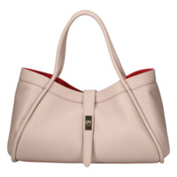 Dámská kožená kabelka do ruky růžová - Delami Vera Pelle Sabel