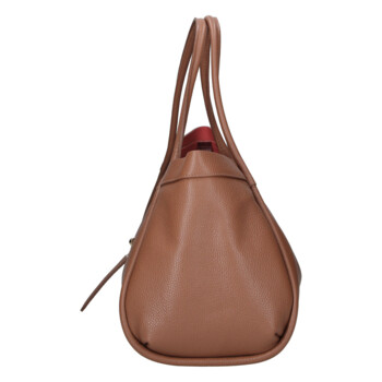 Dámská kožená kabelka do ruky hnědá - Delami Vera Pelle Sabel