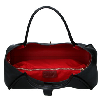 Dámská kožená kabelka do ruky černá - Delami Vera Pelle Sabel