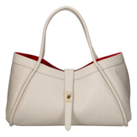 Dámská kožená kabelka do ruky krémová - Delami Vera Pelle Sabel