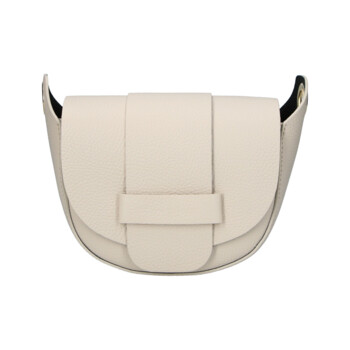 Dámská kožená crossbody kabelka krémová - Delami Vera Pelle Blanca