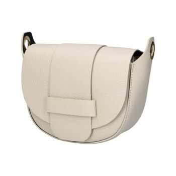 Dámská kožená crossbody kabelka krémová - Delami Vera Pelle Blanca