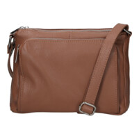 Dámská kožená crossbody kabelka hnědá - Delami Vera Pelle Bandit