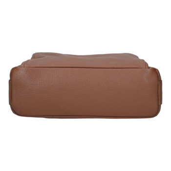 Dámská kožená crossbody kabelka hnědá - Delami Vera Pelle Bandit