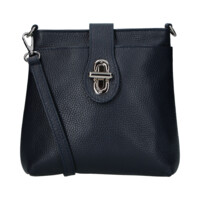 Dámská kožená crossbody kabelka tmavě modrá - Delami Vera Pelle Rikkita