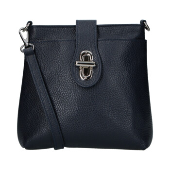 Dámská kožená crossbody kabelka tmavě modrá - Delami Vera Pelle Rikkita