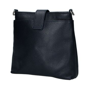 Dámská kožená crossbody kabelka tmavě modrá - Delami Vera Pelle Rikkita